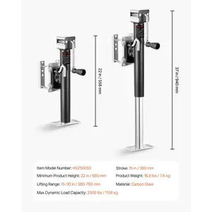 Summervibes VEVOR Trailer Jack, 2500 lbs Dynamic Load Capacity, Heavy Duty Swivel Bolt-on Trailer Jack with Ergonomic Handle, 15-inch Vertical Travel, Suitable for RV, Horse, Utility, Camping and Yacht Trailers