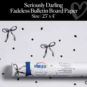Seriously Darling – Black Bow & Polka Dot Bulletin Board Paper 25ft. | Schoolgirl Style x Fadeless®