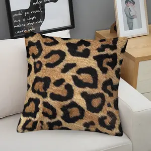 Classic Leopard Print Throw Pillow, Cheetah Pattern Cushion, Faux Fur Effect Accent Pillow, Includes Pillow Core, Soft Decorative Pillow for Couch Bed Sofa, Stylish Safari Decor Gift for Teens & Adults