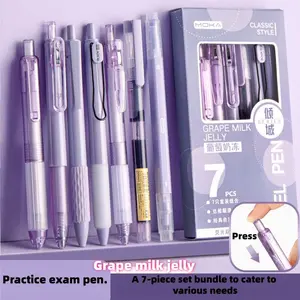 Practice pen with high-appeal design, exclusive for students, fast-drying ink, push-button mechanism, black ST tip, neutral ink pen set