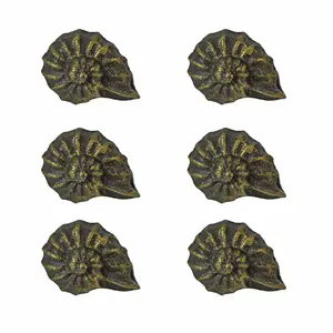 Rustic Cast Iron Nautilus Shell Drawer Pull Decorative Cabinet Knob Nautical Home Decor Set of 6