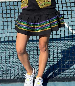 Sequin Adult Skort - Black