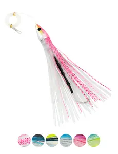 BLUEWING Big Game Trolling Lure 14.5in Ocean Candy Fishing Lures Saltwater Teaser with Mono Fishing Line and Stainless Steel Fishing Hook for Wahoo Tuna Marlin Mahi Mahi