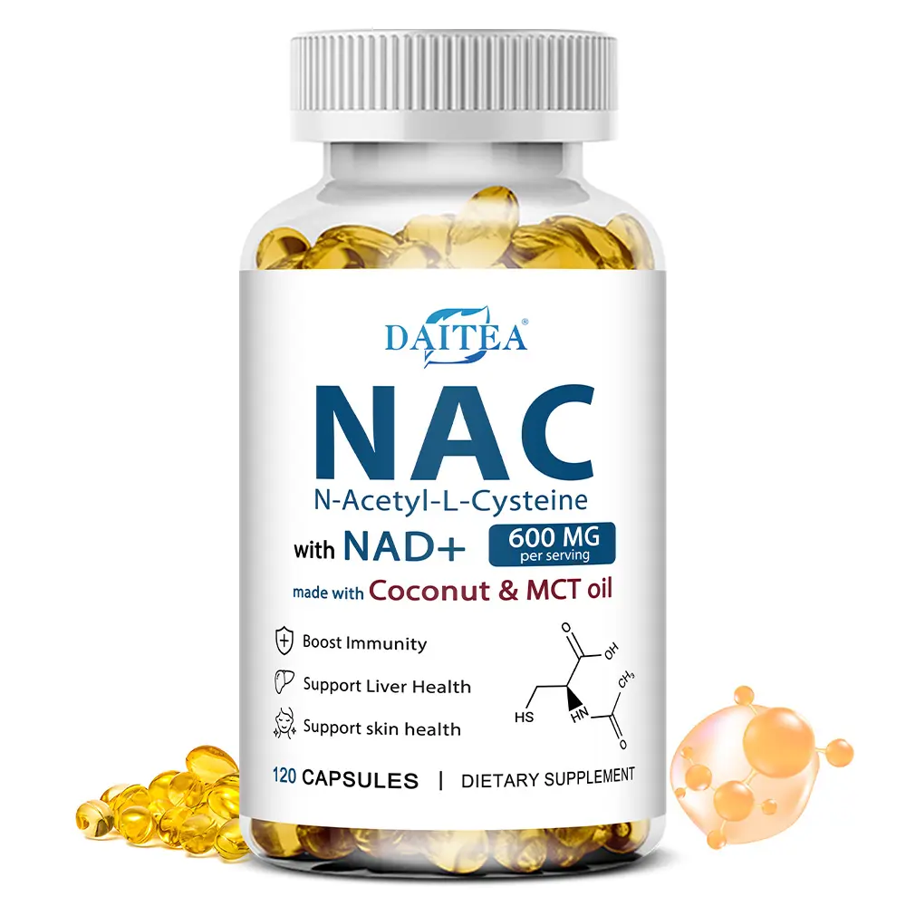 Daitea NAC with NAD Health Supplement,Supports liver health,Support skin health,120 Capsules