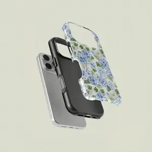 Blue Hydrangea Girly Aesthetic Summer Spring Flowers Fashion Cute 2 in 1 Phone Case with Durable, Shock Absorbing and Stylish Design. Compatible with Iphone 11, 12, 13, 14, 15 16 17 Pro Max and Pro Plus Series A creatively designed new phone case