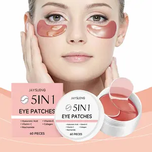 Jaysuing 5 in 1 Collagen Eye Mask Under Eye Patches for Gentle Nourishing and Brightening, Hydrating and Softening Under Eye Treatment
