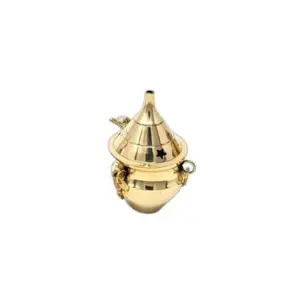 Hanging Brass Charcoal Burner with Stand 3.75"H