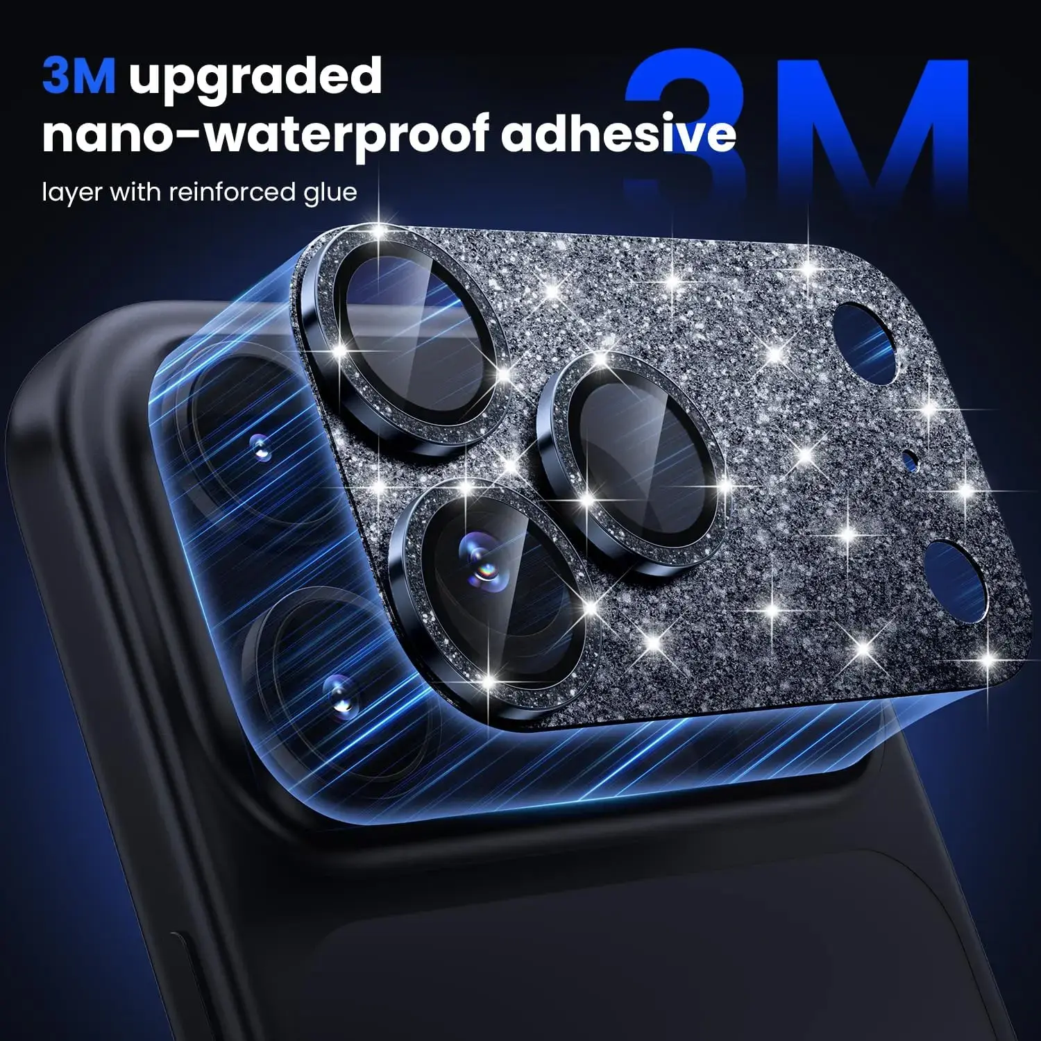 For iPhone 17/17 Pro/17/16/15/14 Pro Max Camera LensProtector Bling Ultra HD Tempered Glass Shiny DiamondSparkle 9H Anti-Scratch Easy Install IP17PRO MAX Itmakes an excellent holiday gift for family and friends.