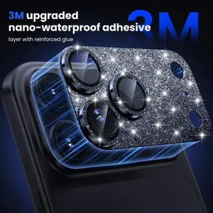 For iPhone 17/17 Pro/17/16/15/14 Pro Max Camera LensProtector Bling Ultra HD Tempered Glass Shiny DiamondSparkle 9H Anti-Scratch Easy Install IP17PRO MAX Itmakes an excellent holiday gift for family and friends.