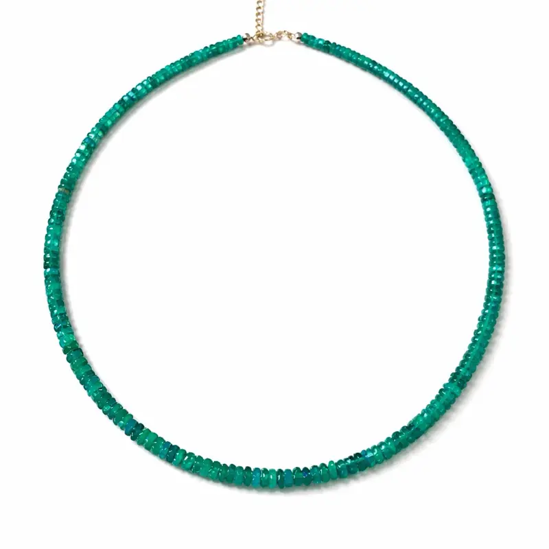 Handmade Ethiopian Opal Beaded Necklace - Natural Welo Opal Bead Strand, Adjustable Length, Bold Stylish Design, Daily Wear Fashion Accessory, Handmade Beaded Necklace