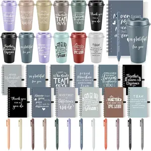 36 Pcs Employee Appreciation Gifts Bulk,Administrative Professional Day Gifts Set with 16 oz Tumbler Cups,Notebooks & Pens,Thank You Teacher Nurse Staff Coworker Team Gift (Best Team,Morandi)