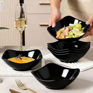 6 Reusable Square Bowls, Tableware, Perfect for Dinner, Oatmeal, Salad, Soup, Home Kitchen, Picnic, Camping, Salads, Durable & Versatile