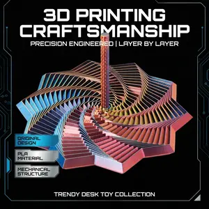 3D Printed Sensory Model, Optical Illusion Hexagon Rotating Spiral Decoration, Geometric Design Rotating Screw, Creative Visual Toy