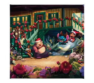 Thomas Kinkade Lilo & Stitch Aloha Christmas 14x14Gallery Wrap