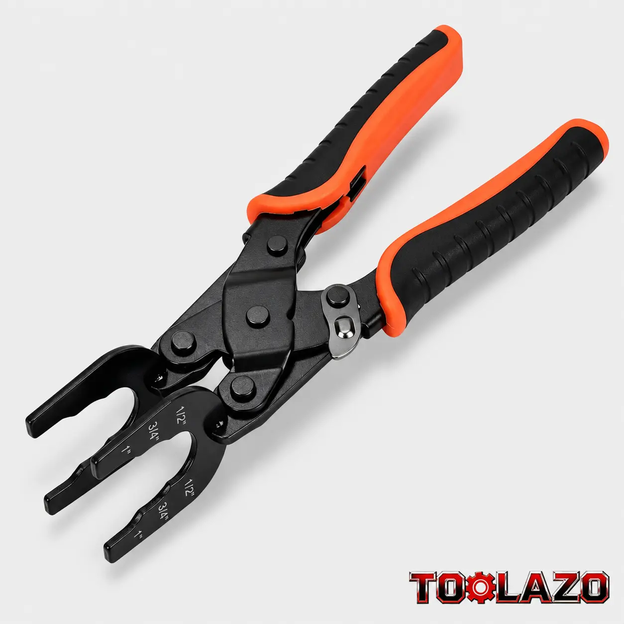 3-in-1 Metal Push-to-Connect Fitting Removal Tongs - Multi-Size Brass Fitting Disconnect Tool for 1/2, 3/4, 1 Inches Pipes, 1-Hand Op Wide Grip, Plumbing Pipe Repair, Tight Spaces, Durable Wrench Extension, Electric Drill Chuck Spanner, One-Hand Op