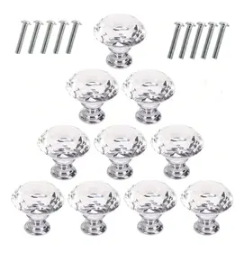 10 Pack Drawer Knobs With Screws Diamond Shaped Acrylic 25mm/28mm Cabinet Knobs Pull Handles
