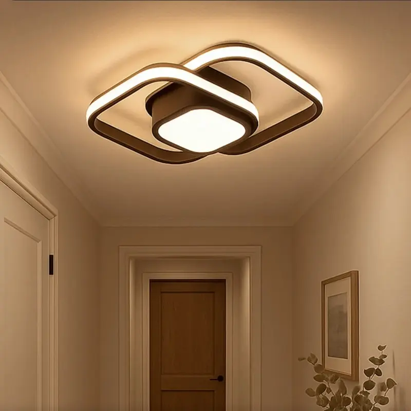 Nordic Design Square LED Ceiling Light, Indoor Decorative Light, 12w, Diameter 24cm, 3000k-6500k, for Corridor Living Room Bedroom Dining Room, Indoor Lighting