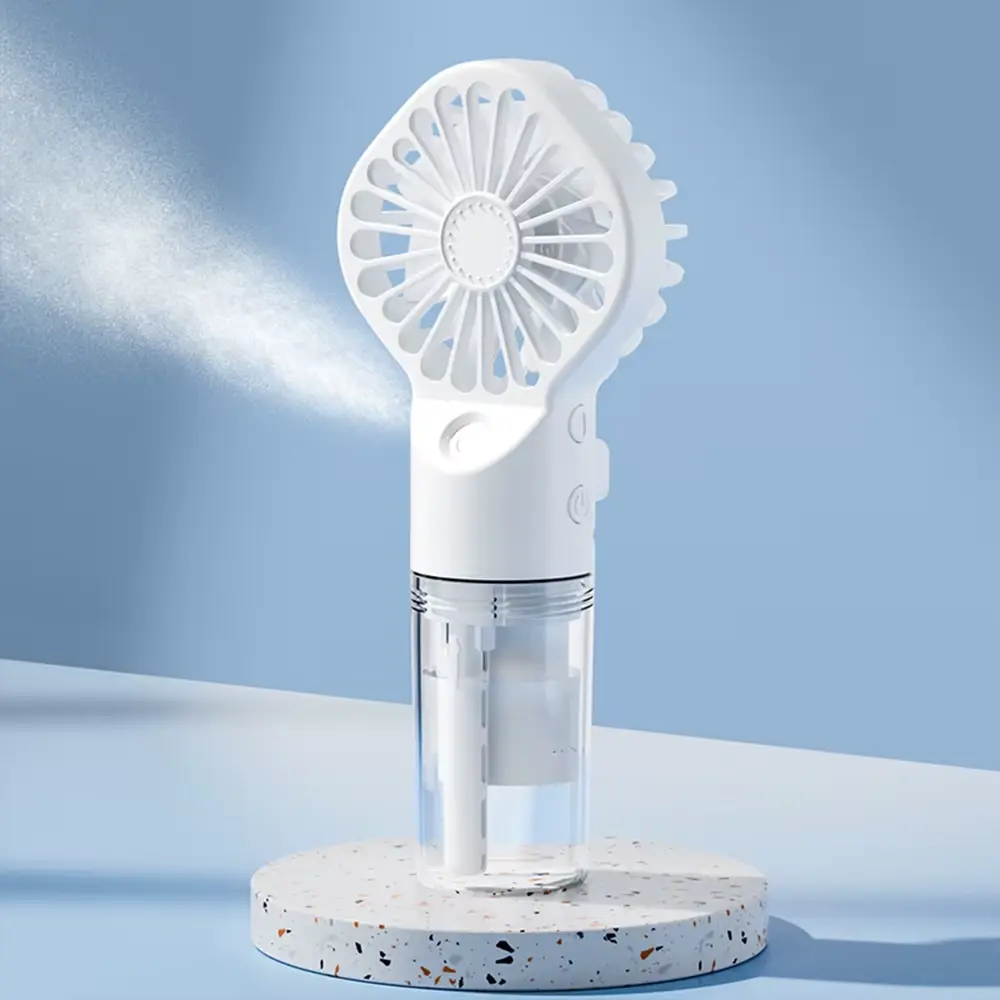 Portable Humidifier Fan Mini Handheld Mist Fan Portable USB Rechargeable Handheld Fan with Humidifier Mini Water Spray Hand Fan raugee