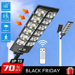 Waterproof Solar Street Light LED Wide Angle, Motion Sensor Commercial Outdoor Parking Light