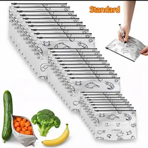 [TikTokShopBlackFriday] New reusableupgraded thickened upright aluminum foil sealingstorage bags, with labels and zipper locks,suitable for washable kitchen items likevegetables, fruits, and meat, perfect forThanksgiving, Christmas, and New Year gifts