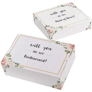 Bridesmaid Proposal Box Set of 6, 1 Maid of  Proposal Box and 5 Will You be My Bridesmaid Boxes for Bridesmaid Gifts
