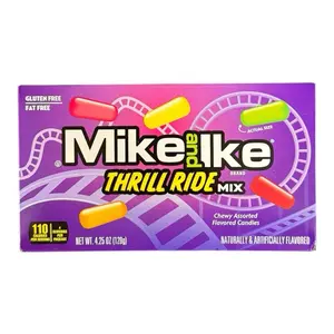 Mike & Ike Thrill Ride Mix Candies- Cotton Candy, Lemonade Loop, Caramel Apple, Fruit Punch, & Churro Flavors