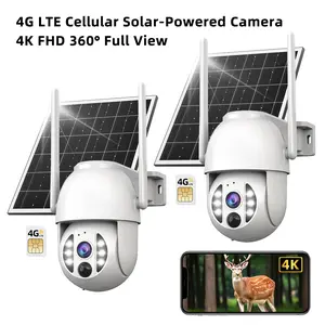 【2026 Flash Sale】JOOAN 4K HD 360° View 4G LTE Cellular Solar Security Camera No WiFi, Wireless, IP66 Waterproof, PIR Human Detection, Color Night Vision, Remote APP Controlled, Includes 4G Data Card, Continuous Solar Power, Supports SD Card, With Alexa