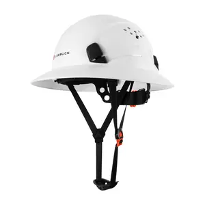 LOEBUCK Full Brim Hard Hat, Vented Safety Helmet with Visor, OSHA & ANSI Z89.1 Approved, Lightweight PPE for Construction, Roofing & Mining