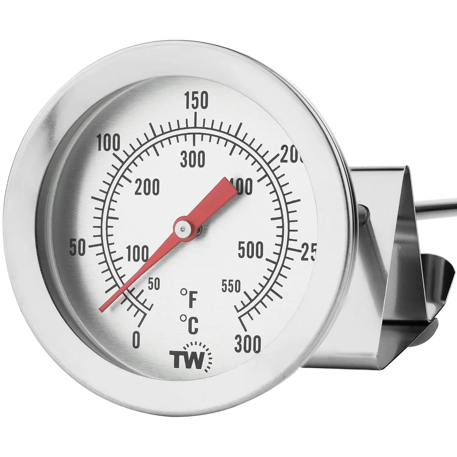 Oil Thermometer Deep Fryer Thermometer with Clip - 145 mm Stainless Steel Deep Fry Thermometer for Frying Oil – Ideal for Temperature of Hot Oil Cooking Liquids Candy