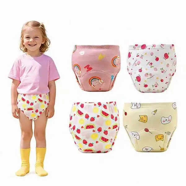 Toddler Potty Training Underwear for Boys & Girls, Soft Cotton with Character Print, 6-Layer Absorbent Reusable Pants for Daytime & Daycare Use, Sizes 2T-5T, S, M, L, Diaper Training Pants, Bloomers, Leak-Proof
