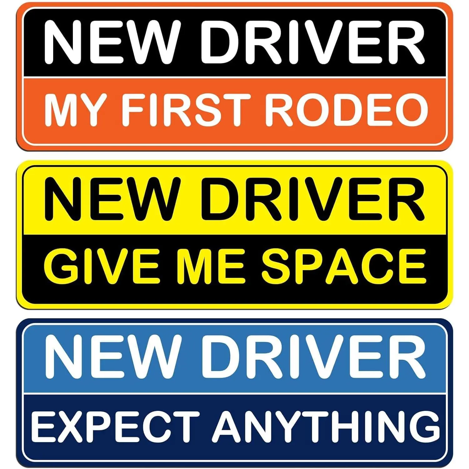 3Pcs Magnetic Car Stickers, Student Driver Magnet Stickers Safety Sign Car Student Driver Stickers Supplies, Magnetic New Driver Stickers for Car Accessories Bumper Removable Novice Driver Stickers