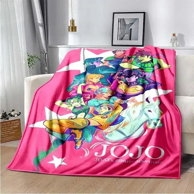 JoJo's Bizarre Adventure Ultra-Soft Flannel Throw Blanket - Lightweight, Cozy, Warm - Room Decor, Teen Room Decor for Anime Fans, Child - Anime Art Styles Watch Party Gift for Bedroom Use