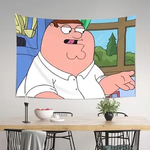 Peter Griffin Tapestry - Bedroom, or Office Decor - High-Quality Print Peach Light Beige Fabric - Perfect Gift for Fans of Family Guy