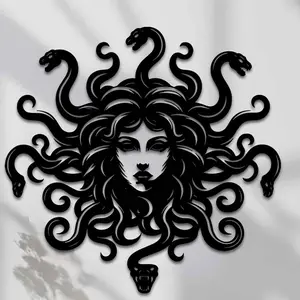 1pc Gothic Medusa Metal Wall Sculpture in and Design, 40.01x38.61cm Artistic Decorative Home Garden Decoration, Perfect Gift for Weddings and Festivals