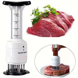 Sauce Injector - A convenient Kitchen Gadget tool for making perfectly tender steaks, use top-grade meat injectors to soften and season, easily inject various sauces to enhance meat flavor, easy to clean and store, suitable for home