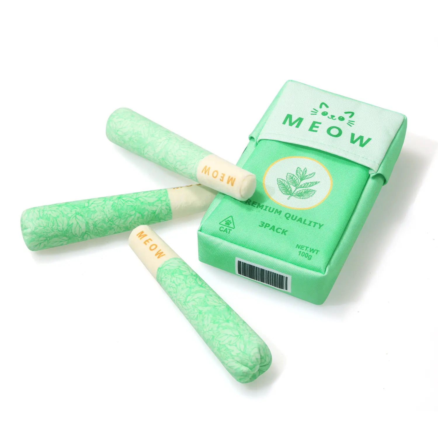 3 Pack Pre-Roll Stick Catnip Cat Toys, Breathable Fabric Durable Bite-Resistant Kicker Teething Toys, Natural Stimulant for Indoor Cats, Boredom Relief for Daily Play