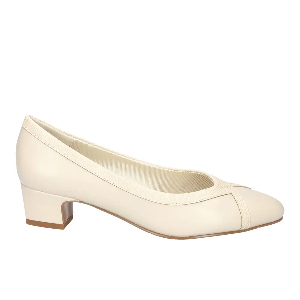 Easy Street Womens Myrtle Round Toe Block Pumps Dress Casual Low Heel 1-2" - Beige