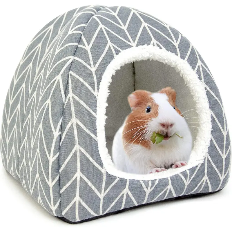 Small Animal Comfortable Sleeping Cave - Wide-Entry Hideout Rodent Bed, Guinea Pig House, High-Density Foam Paw Safety Single Unit, Bunny Cage Habitat Accessory Sleeping Spot, Bunny Supplies