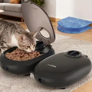 WOPET 2-Piece Set (includes two feeders + two ice packs) Dog Bowls/Cat Bowls, 48-hour timed pet food dispenser with ice packs to keep food fresh, suitable for canned food, dry food, yogurt, etc., perfect for cats and small dogs.