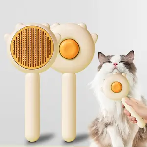 Pet Grooming Brush for Cats and Dogs, Self-Cleaning Hairbrush, Shedding Brush, Removes Loose Fur, Knots, and Tangles, Suitable for Short and Long Hair Pets