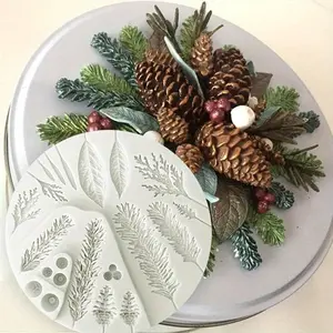 Christmas Tree and Pine Cone Silicone Mold for Icing Decorations, Food-Grade Baking Tool for Cupcake Making, Perfect for Holiday Baking, Silicone Cake Pan