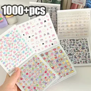 1000pcs Cute Mini Decorative Stickers, Korean Style, Perfect for Adorable Notebooks, Nail Art, Phone Sticker Book, Candy Water Drop Stickers
