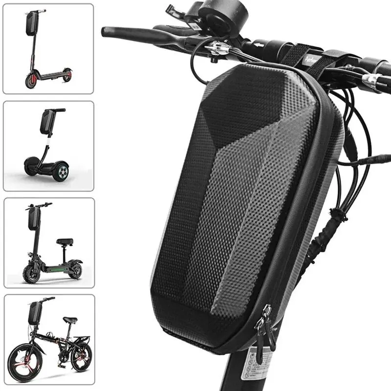 Waterproof Front Hanging EVA Hard Shell Storage Bag for Electric Scooter Bicycle Car Accessories Universal Fit Durable Spacious Organizer Essentials Carry Commute Mount