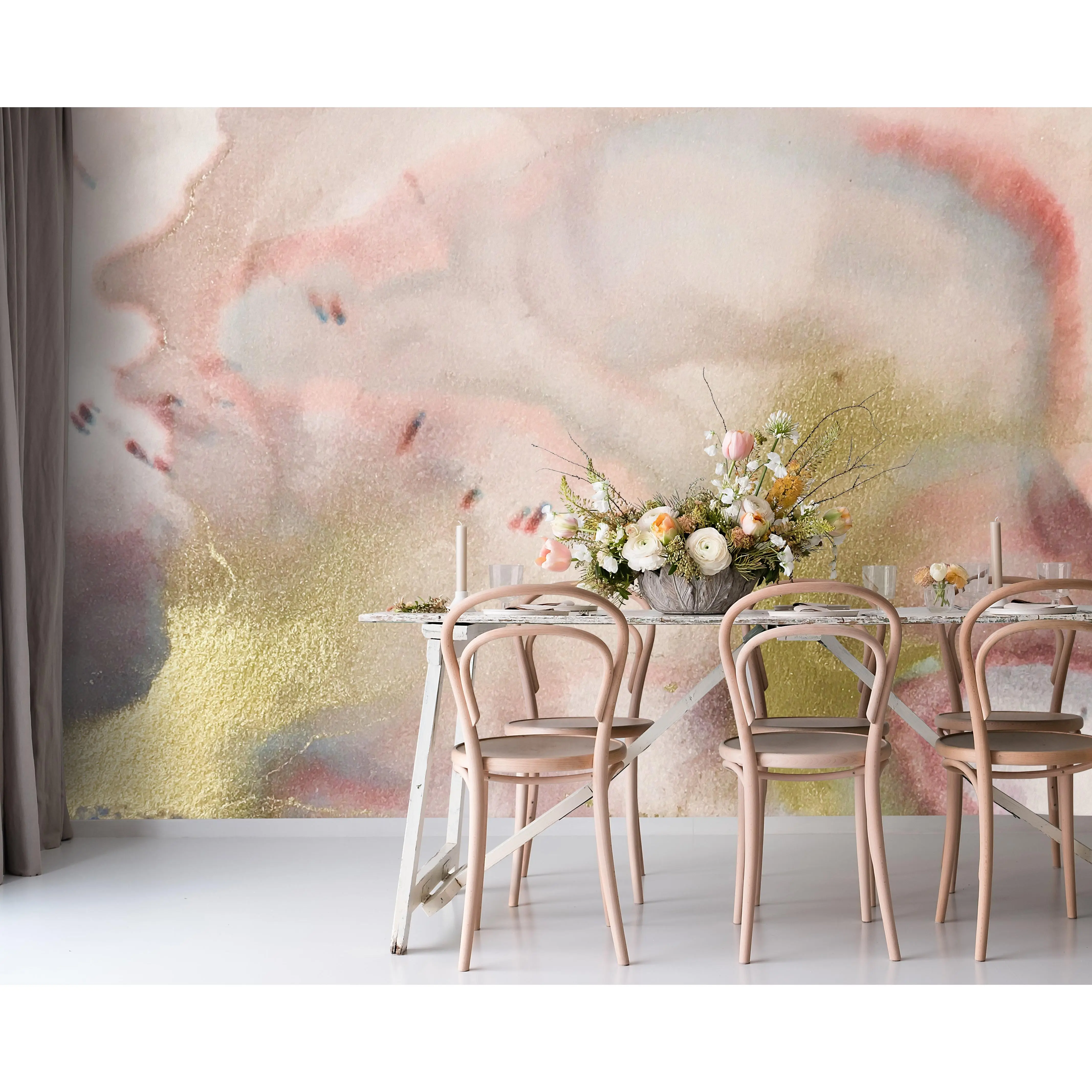 "Blush Gold" Oversized Wall Mural
