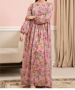Zellbury Lawn Pink Tunic - Bishop Sleeve Long Sleeve Crew Neck Floral Print All Over Print Soft Pastel Pink Calm Soothing Color Elegant Detailing Straight Silhouette Subtle Neckline Design & Relaxed Sleeves for Sophistication