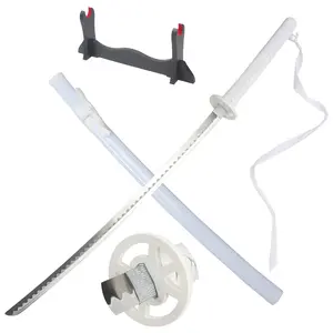 ELERVINO Real Bleach Sword Sode no Shirayuki Cosplay 41 inches Not Sharp Samurai Katana with Wooden Holder Stand Display Anime Fans for Halloween Role Playing Props Cosplay Collection Decoration Christmas Gift Birthday New Year