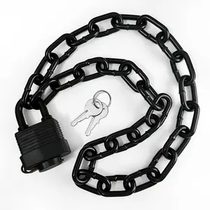 Heavy-Duty Outdoor Waterproof Weatherproof Padlock with Chain Lock, Safety Safety Lock for Gate, Fence, Motorcycles and Bikes