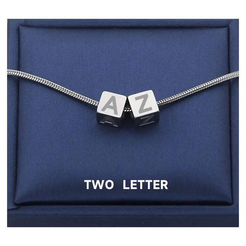 Women's Customizable A-Z Initial Letter Necklace - Inlay Artificial Gemstone Charm, Dainty Pendant on 50cm Chain, Thoughtful Jewelry Gift