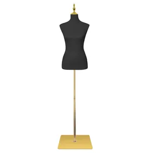 Female Mannequin, 54"-76" Height Adjustable Manikin Torso with Metal Stand & Leather Surfaces for Skirt & Shirt & Sewing Dress Display