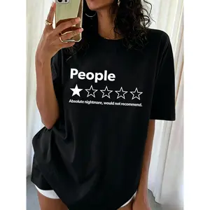 Unisex-Adults T-Shirt - Black, Short Sleeve - Funny Review People One Star Absolute Would , Suitable for Mens & Womens Outdoor T-Shirt,Excellent gift choice